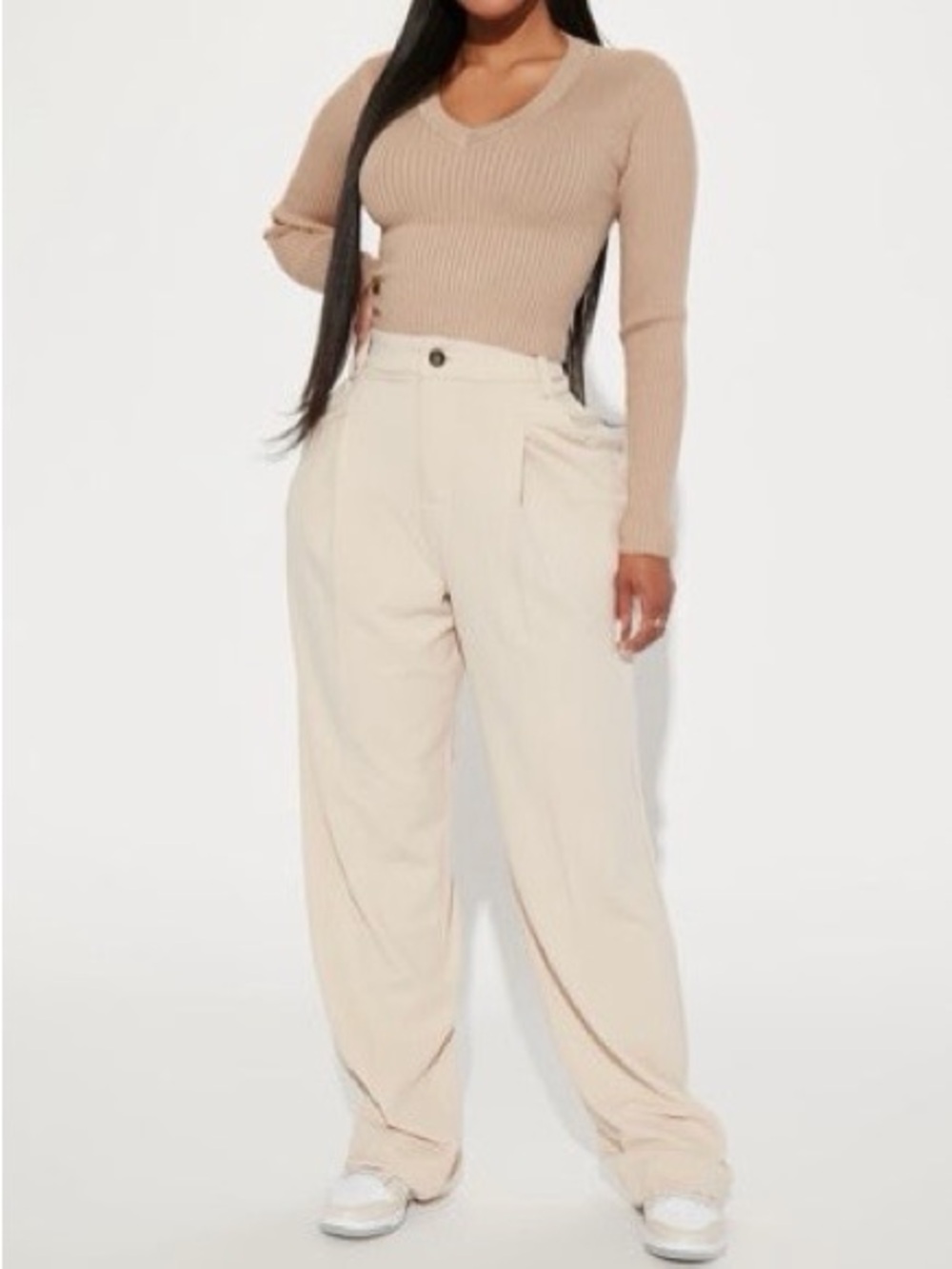 Fashion Nova Hailey Trouser Pant in Champagne
